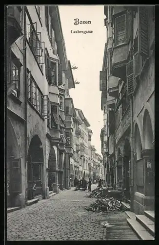 AK Bozen, Blick in die Laubengasse