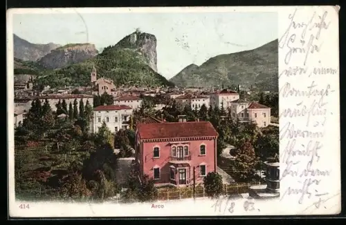 AK Arco, Ortsansicht aus der Vogelschau
