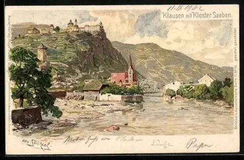 Künstler-AK Otto Strützel: Klausen, Kloster Saeben