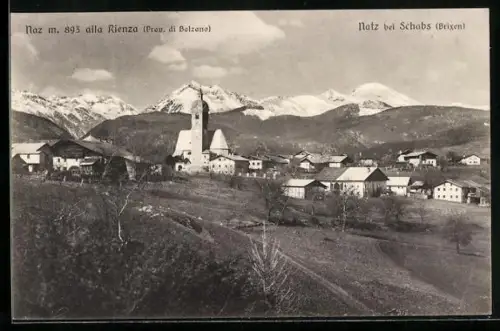 AK Natz bei Schabs, Ortsansicht mit Kirche