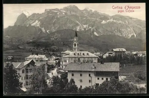 AK Cortina d` Ampezzo, Ortsansicht gegen Tofana