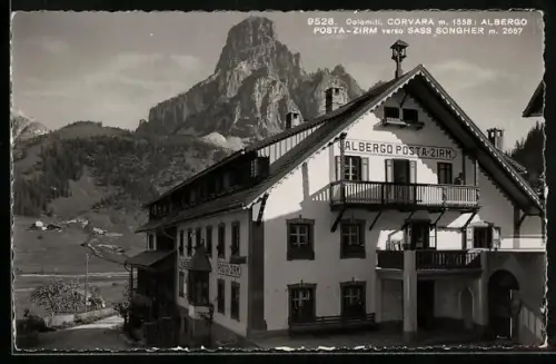 AK Corvara /Dolomiti, Albergo Posta-Zirm verso Sass Songher