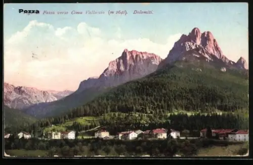 AK Pozza di Fassa /Dolomiti, Pozza di Fassa verso Cima Vallacia