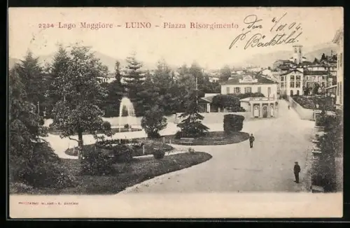 AK Luino /Lago Maggiore, Piazza Risorgimento