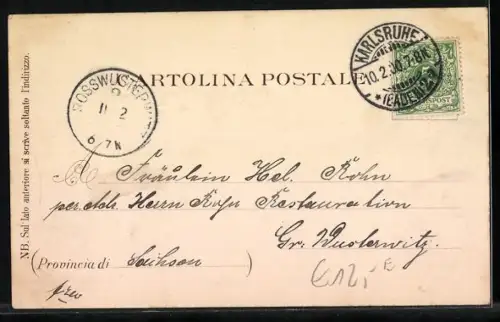 Lithographie Roma, Foro Romano, Otto Colonne, Römerin in Volkstracht