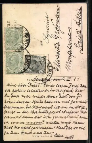 AK Strada Ponale, Lago di Garda, Landori pittore, Segelboot