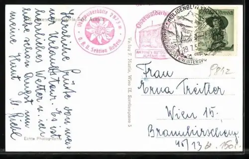 AK Oberwalderhütte mit Fuscherkarkopf, Berghütte