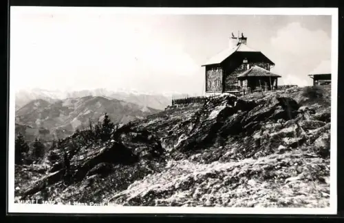 AK J. H. Prosl-Schutzhaus, Berghütte auf der Mugel