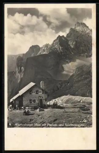 AK Württemberger Haus mit Planken- und Spiessrutenspitze