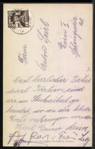 AK Dresdnerhütte mit den Stubaieralpen