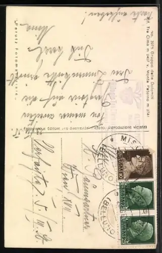 AK Rifugio Tre Cime v. Monte Paterno, Gruppo delle Dolomiti