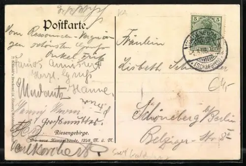 AK Neue Hampelbaude im Riesengebirge