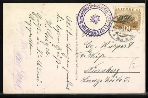 AK Unterkunftshaus Vorderkaiserfelden mit Blick nach Kufstein und Umgebung