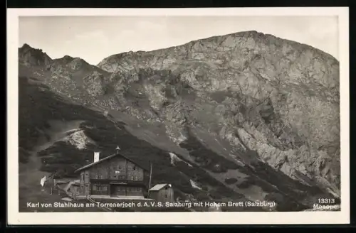 AK Karl von Stahlhaus am Torrenerjoch d. A. V. S. Salzburg mit Hohem Brett