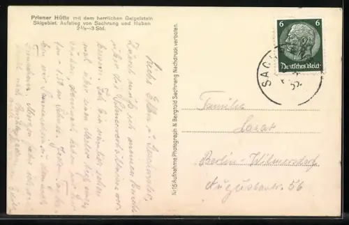 AK Priener Hütte am Geigelstein mit Blick auf Sulzing-Schneid