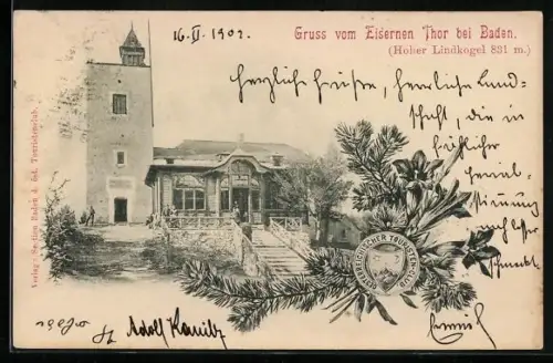 AK Baden, Eisernes Thor, Oesterreichischer Touristen-Club