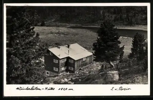 AK Winterleiten-Hütte mit Panorama