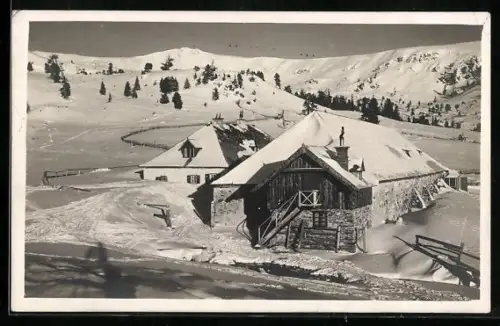 AK Seetalhütte mit Panorama im Schnee