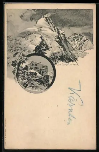 AK Erzherzog Johann-Hütte, Berghütte und Grossglockner