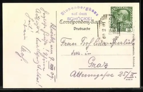 AK Stubenberghaus, ein Pärchen sitzt am Hang