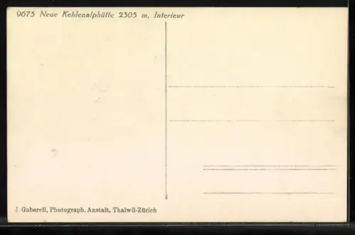 AK Neue Kehlenalphütte, Innenansicht der Berghütte