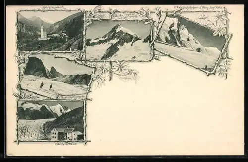 AK Glocknerhaus, Berghütte, Glocknerspitze, Pfandlschartengletscher und Heiligenblut