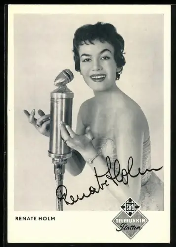 AK Schauspielerin Renate Holm am Mikrofon
