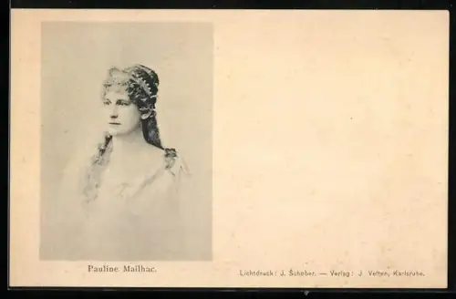 AK Schauspielerin Pauline Mailhac mit nachdenklichem Blick