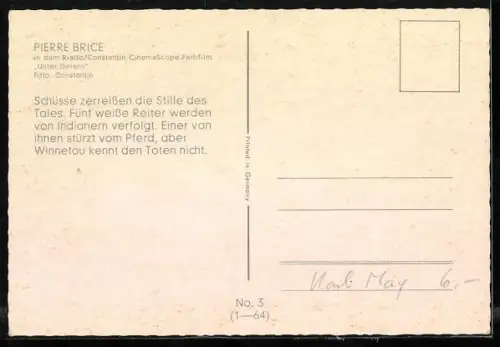 AK Film Unter Geiern, Apachenhäuptling Winnetou, Schauspieler Pierre Brice