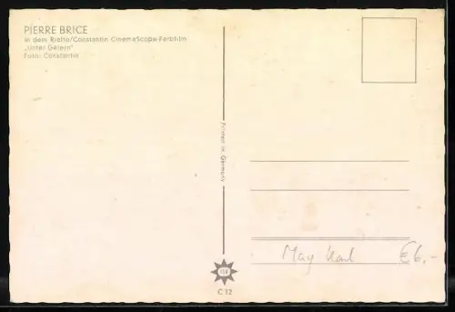 AK Filmszene aus Karl May-Film Unter Geiern, Winnetou aus dem Häuptlingszelt kommend