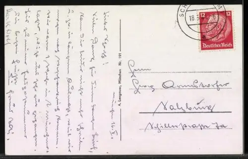 AK München, Marienplatz mit Strassenbahn