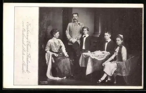 AK Erzherzog Franz Ferdinande von Österreich mit Familie