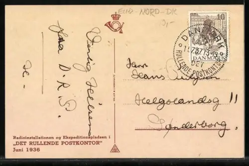 Künstler-AK Det rullende Postkontor