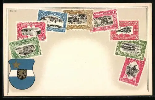 AK Kongo, Briefmarken, Wappen