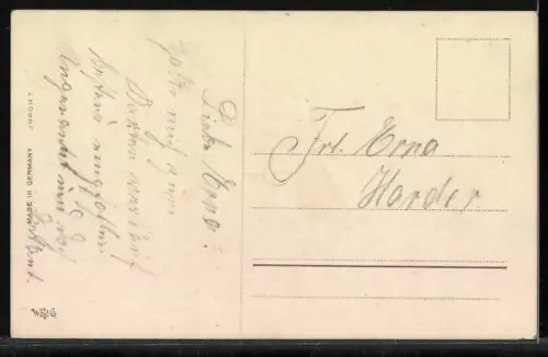 Lithographie Menschen in Badeanzug im Meer