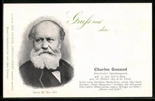AK Charles Gounod, franz. Opernkomponist