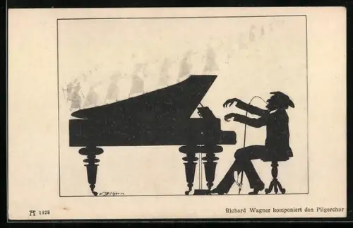 AK Richard Wagner komponiert den Pilgerchor