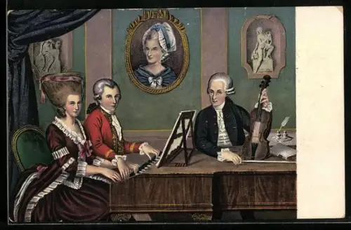 AK Mozart beim Klavierunterricht
