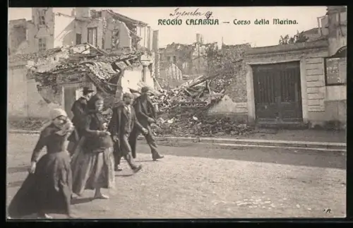 AK Calabria, Reggio dopo il terremoto del 28 dicembre 1908, Corso della Marina, Erdbeben