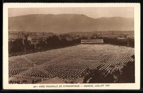 AK Genève, Fête Fédérale de Gymnastique 1925, Vue panoramique, Turnfest