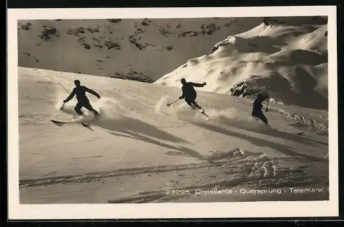 AK Christiania, Skifahrer beim Quersprung