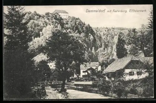 AK Demmeldorf, Teilansicht mit Festenburg