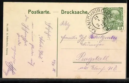 AK Waldheim, Ortsansicht Waldheim und Mönichkirchen im Winter