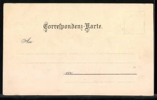 Lithographie Graz, Blick von der Mur zum Schlossberg