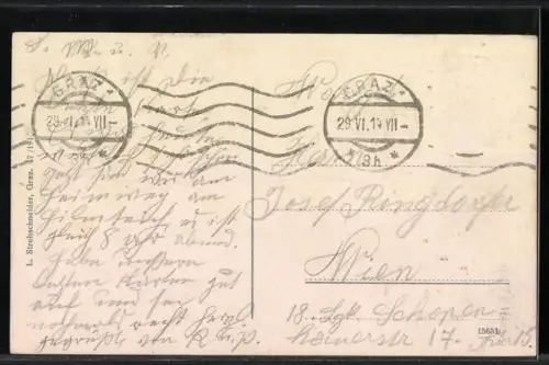 AK Maria Grün bei Graz, Ortspartie an der Kirche