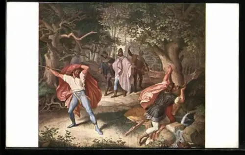 AK Nibelungen, Siegfrieds Ermordung durch Hagen von Tronje