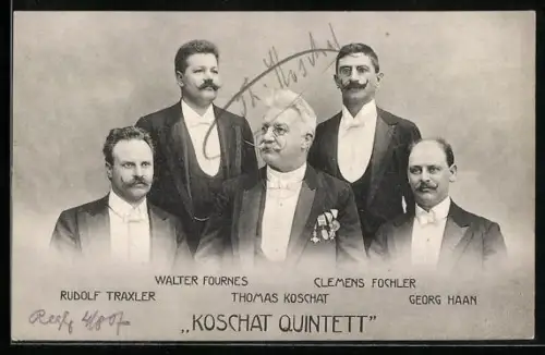 AK Koschat Quintett, Rudolf Traxler, Walter Fournes, Thomas Koschat, Clemens Fochler, Georg Haan, Musiker