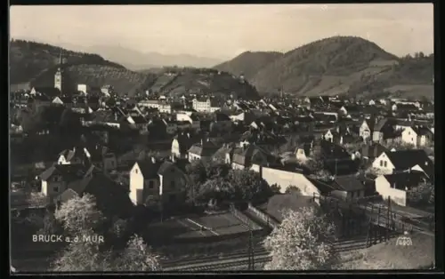 AK Bruck a. d. Mur, Teilansicht des Ortes