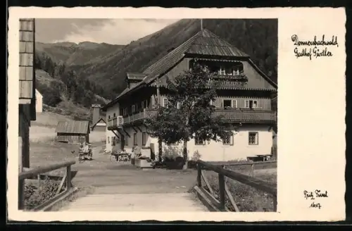 AK Donnersbachwald, Gasthof Gürtler mit Bergen