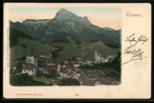 AK Eisenerz, Teilansicht mit Kirche